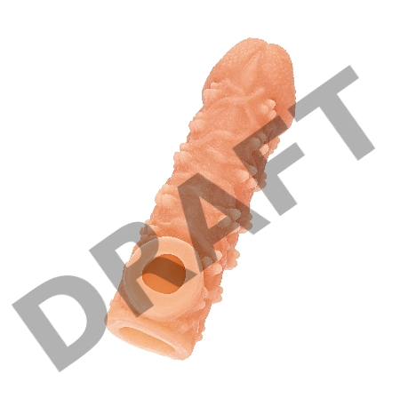  Насадка KOKOS реалистичная с дополнительной стимуляцией, TPE, телесная, 15.6 см