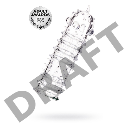 Насадка на пенис TOYFA A-Toys Tark, TPR, прозрачный, 15,3 см