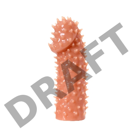 Насадка KOKOS  с дополнительной стимуляцией, реалистичная, TPE, бежевый, 14.7 см