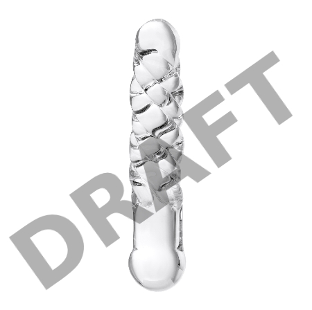 Накопитель Двусторонний фаллоимитатор Sexus Glass, стекло, прозрачный, 16 см