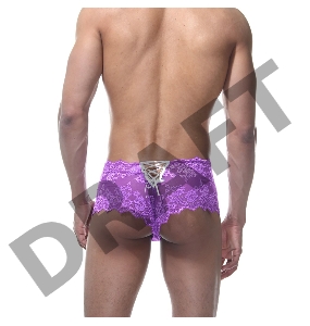 Кружевные мужские трусы со шнуровкой