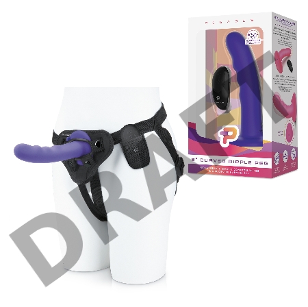 Фиолетовый ребристый вибрострапон Pegasus - 14 см.