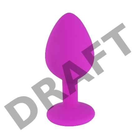 Пробка анальная Фиолетовая силиконовая с прозрачным кристаллом M 3308-02