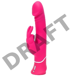Розовый вибратор-кролик Realistic Dual Density Rechargeable Rabbit Vibrator - 25,5 см.