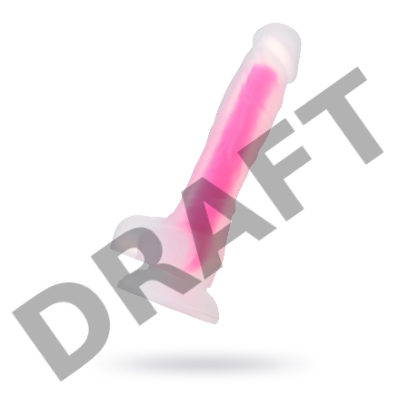 Фаллоимитатор Eromantica НЕ-ОН, светящийся в темноте, силикон, прозрачный, 20 см