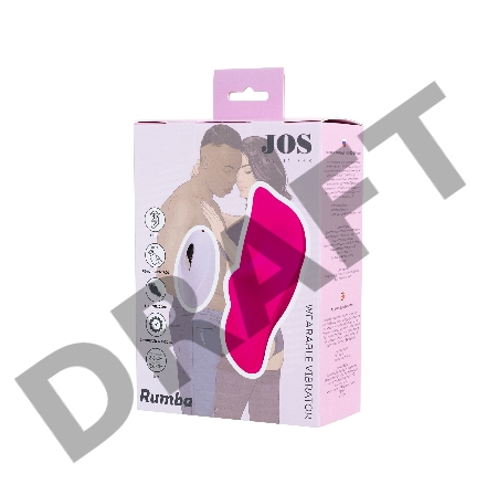Клиторальный вибратор в трусики JOS RUMBA, силикон, розовый, 8,6 см