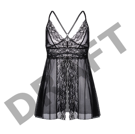 Комбинация бэби-долл с разрезом спереди Erolanta Nataliya, черный (50-52)