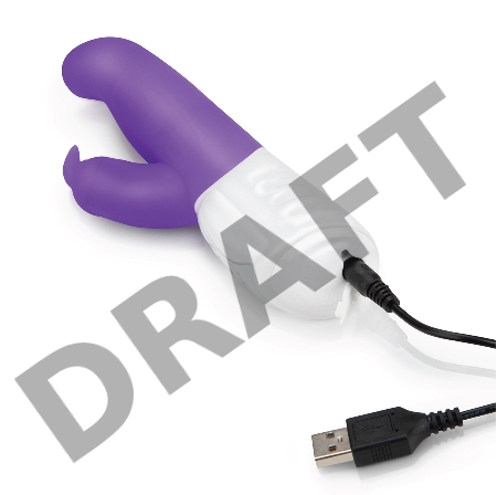 Фиолетовый G-стимулятор с клиторальным отростком - 24 см.