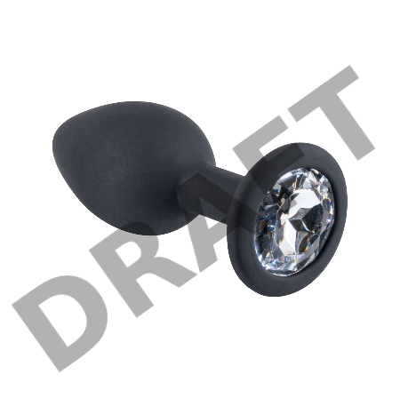 Пробка анальная Черная силиконовая с прозрачным кристаллом S 3307-01