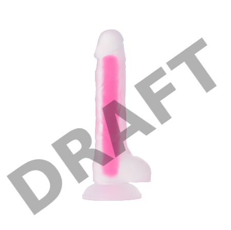 Фаллоимитатор Eromantica НЕ-ОН, светящийся в темноте, силикон, прозрачный, 20 см