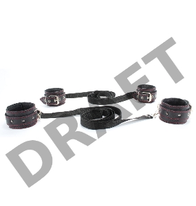 Черный бондажный набор с маленькими шипами