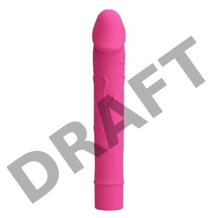 Розовый вибратор Vic с выделенными венками - 15,5 см.