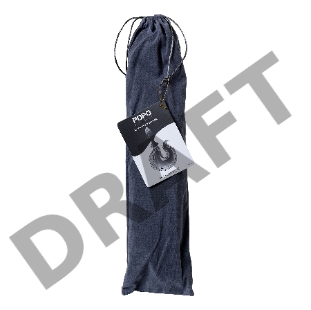 Анальная втулка с бело-розовым хвостом POPO Pleasure by TOYFA, S, силикон, черная, 45 см, Ø 2,7 см