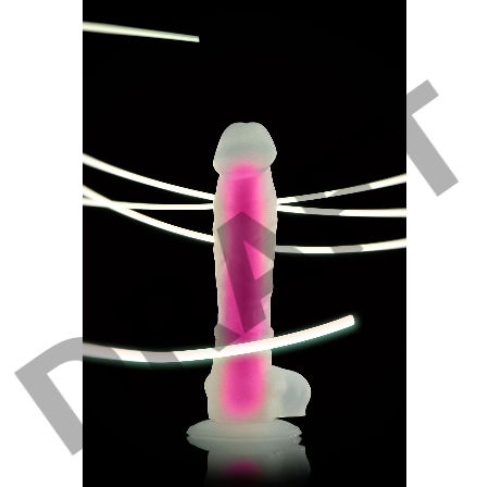 Фаллоимитатор Eromantica НЕ-ОН, светящийся в темноте, силикон, прозрачный, 20 см