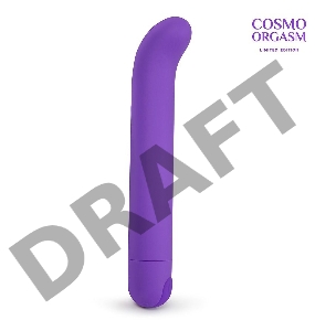 Фиолетовый вибромассажёр с загнутым кончиком - 13 см.