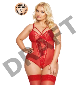 Боди SoftLine Collection Amanda, красный, XXXL