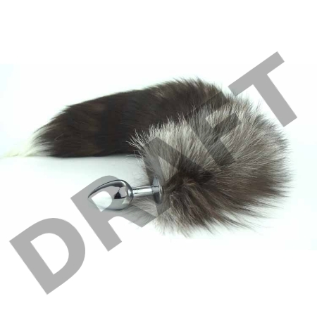 Серебристая анальная пробка с хвостиком Королевская лиса