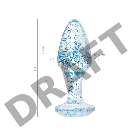 Анальная втулка TOYFA, акрил, голубой, 8 см, Ø 2,8 см