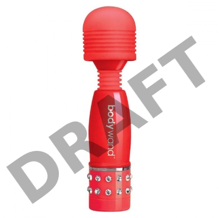 Красный жезловый мини-вибратор с кристаллами Mini Massager Love Edition