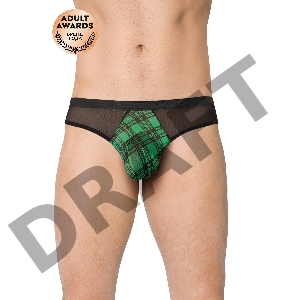 Трусы мужские с клетчатой вставской SoftLine Collection, черный, M/L