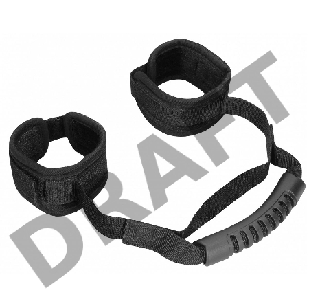 Черные наручники V&V Adjustable Handcuffs with Handle
