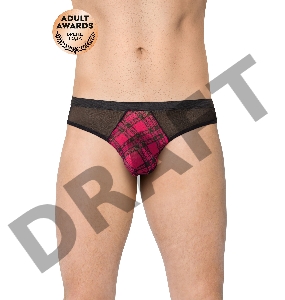 Трусы мужские с клетчатой вставской SoftLine Collection, черный, M/L