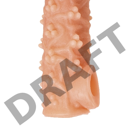  Насадка KOKOS реалистичная с дополнительной стимуляцией, TPE, телесная, 15.6 см