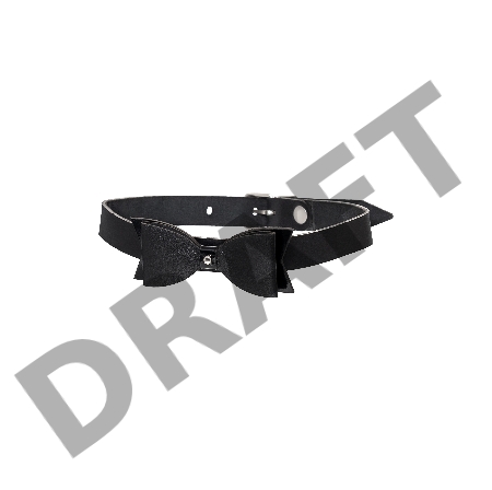 Чокер с бабочкой Pecado BDSM, натуральная кожа, черный