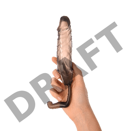 Насадка ToyFa XLover, для увеличения размера с дополнительной стимуляцией, TPE, черная, 15 см