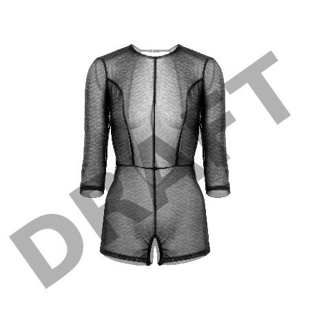 Эротический комбинезон Waname Preciosity с рукавами ¾ черный (42-44)