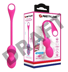 Розовые вагинальные шарики Elvira с управлением через смартфон