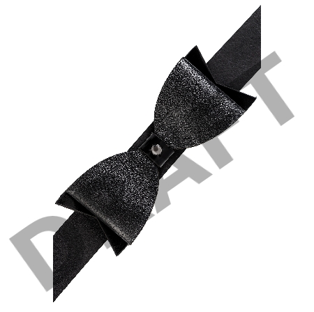 Чокер с бабочкой Pecado BDSM, натуральная кожа, черный