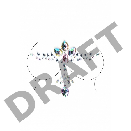 Юбка в сеточку с завышенной талией и украшение на грудь High-waist Fishnet Skirt & Dazzling Sticker