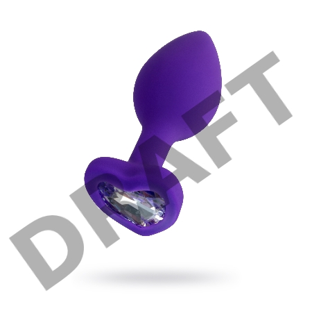 Анальная втулка ToDo by Toyfa Diamond Heart, водонепроницаемая, силикон, фиолетовая, 7 см, Ø 2 см