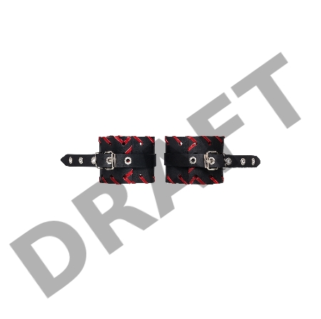 Оковы с краснои окантовкои Pecado BDSM, натуральная кожа, черные