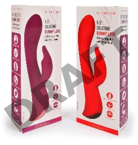 Красный вибромассажер-кролик 5 Silicone Bunny Love - 19,1 см.
