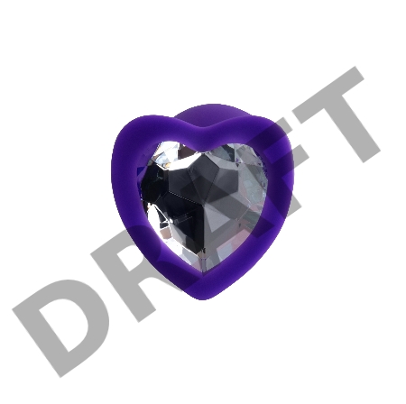 Анальная втулка ToDo by Toyfa Diamond Heart, водонепроницаемая, силикон, фиолетовая, 7 см, Ø 2 см