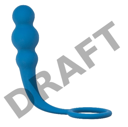 Бирюзовое эрекционное кольцо Legend с анальным стимулятором 