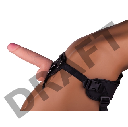 Страпон на креплении LoveToy WOMAN LONG с 3 насадками, neoskin, телесный