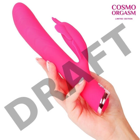 Розовый перезаряжаемый вибратор-кролик с 10 режимами вибрации - 21 см.