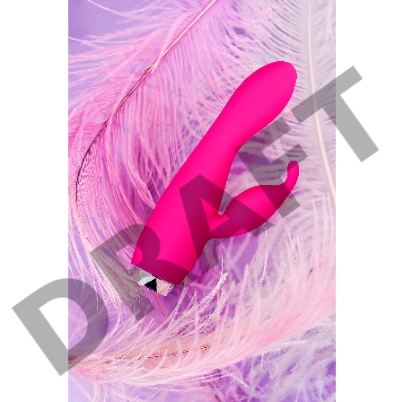 Вибратор с клиторальным стимулятором L'EROINA, силикон, розовый, 17 см