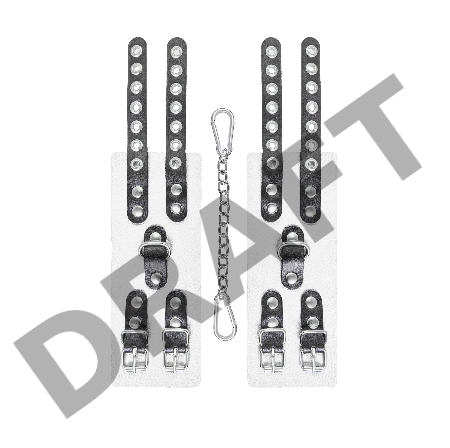 Наручники Pecado BDSM,с двумя ремешками с люверсами, мягкие, натуральная кожа, бело-чёрные