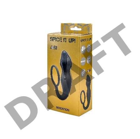 Серое эрекционное кольцо Sensation с анальным стимулятором 