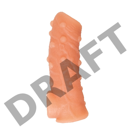  Насадка KOKOS реалистичная с дополнительной стимуляцией, TPE, телесная, 15.6 см