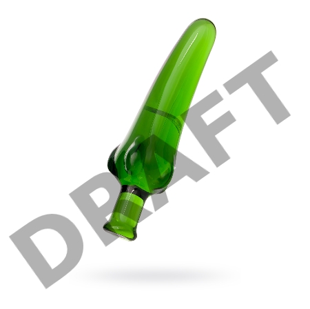 Нереалистичный фаллоимитатор Sexus Glass, стекло, зеленый, 13,5 см