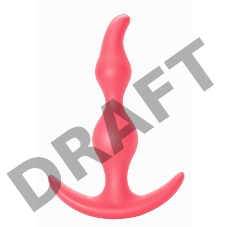 Розовая анальная пробка Bent Anal Plug Black - 13 см.