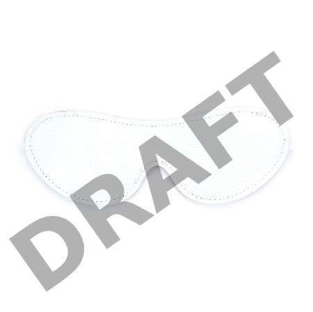 Бело-красная двусторонняя кожаная маска на глаза на резинке