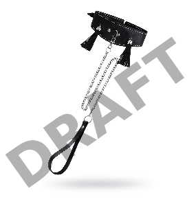 Ошеиник высокий с кисточками Pecado BDSM, натуральная кожа, черный