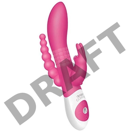 Розовый вибратор-кролик с анальным отростком The Beaded D.P.Rabbit