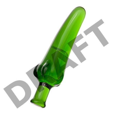 Нереалистичный фаллоимитатор Sexus Glass, стекло, зеленый, 13,5 см